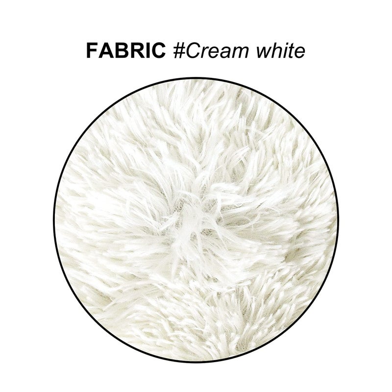 Uhomy 2 Packs Fluffy Accent Pillows Cover 20"x12", Soft Cream White Faux Fur Throw Pillow Case, Modern Luxury Decorative Square Cushion Cover for Farmhouse Home Decor for Sofa/Bed/Chair, 50x30cm - Image 3